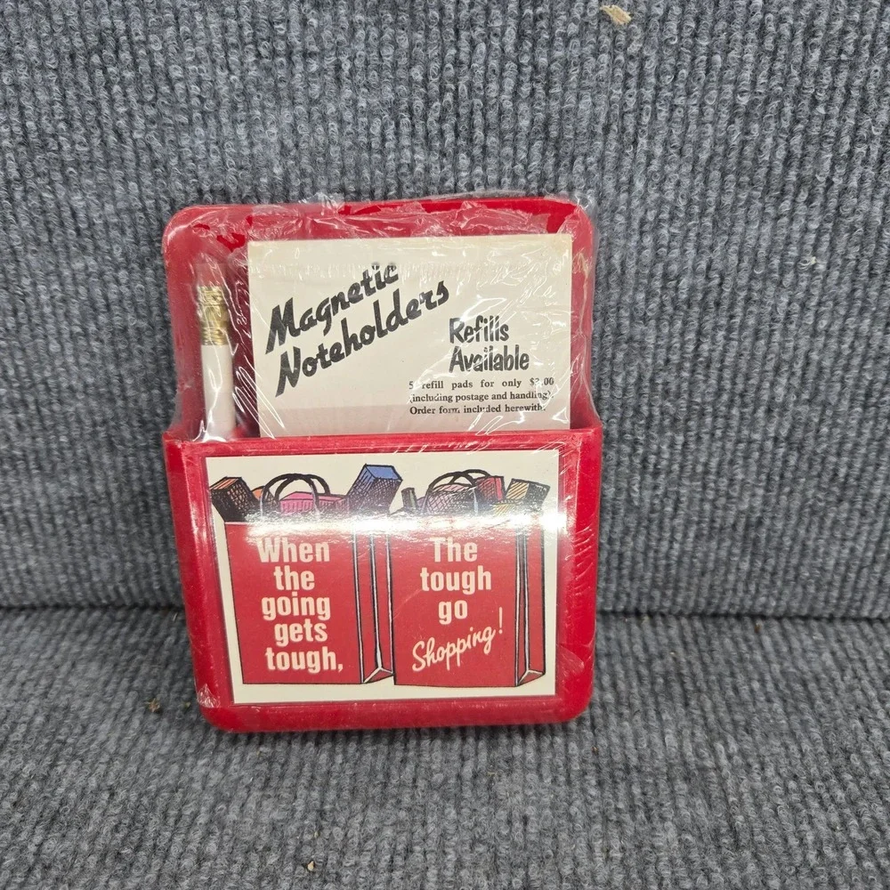 Magna Pocket 80s Go Shopping Magnetic Notepad Red
